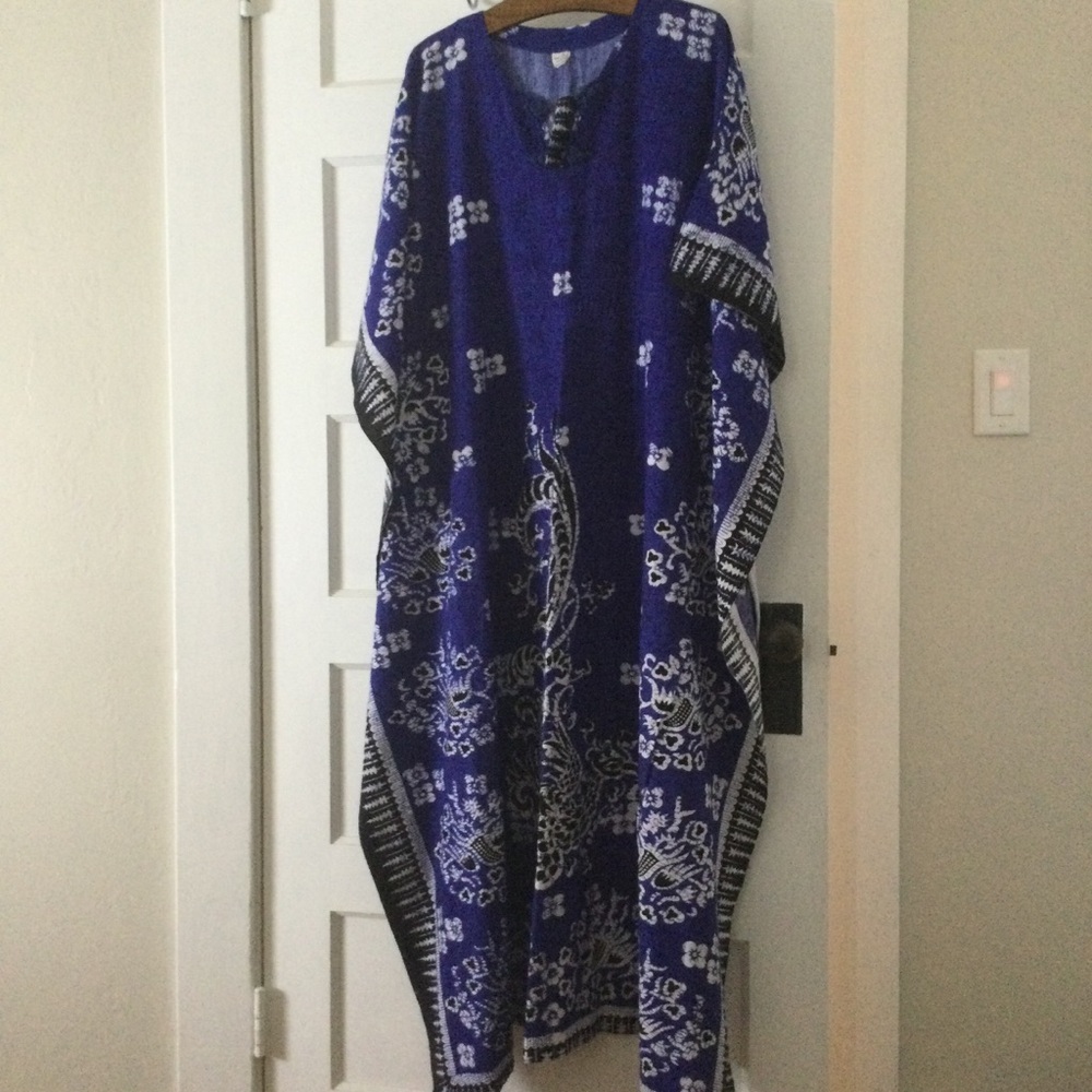 Beautiful Blue Printed Caftan Hawaii Dress